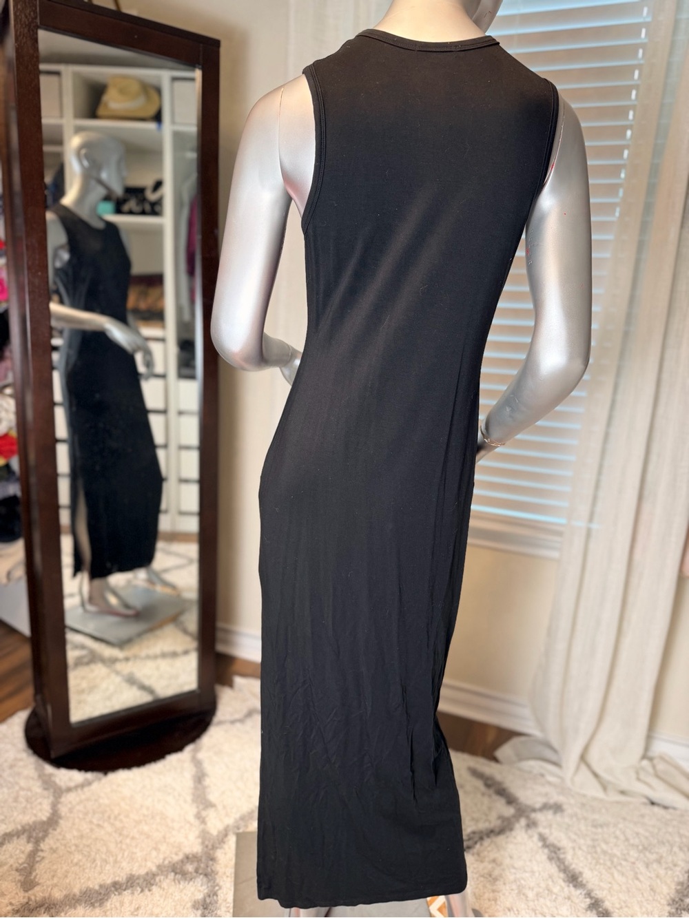Quince Tencel Lyocell Jersey Tank Maxi Dress Black Large Minimalist Casual - Picture 7 of 11